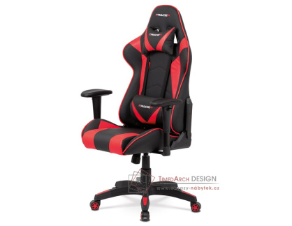 KA-F03 RED, kancelářská židle, ekokůže černá + červená