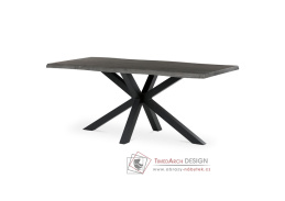 HT-F4618 GREY, jídelní stůl 180x90cm, černý lak / dub šedý