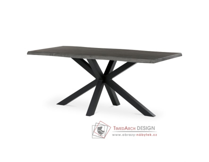 HT-F4618 GREY, jídelní stůl 180x90cm, černý lak / dub šedý