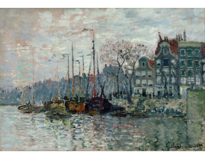 VCM 181 Claude Monet - Pohled na Prins Hendrikkade a Kromme Waal v Amsterdamu