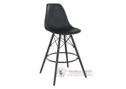 CARBRY NEW, barová židle, černá / plast černý