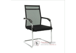 ESIN, konferenční židle, stříbrná / síťovina černá