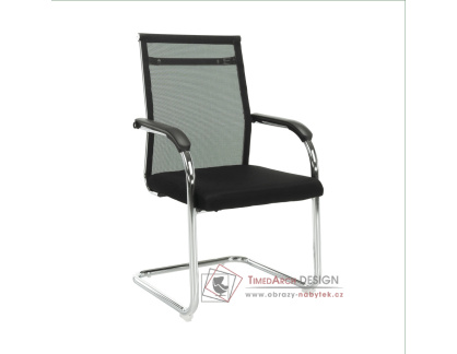 ESIN, konferenční židle, stříbrná / síťovina černá