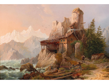 DDSO-4007 Neznámý autor - Divoká horská krajina se zříceninou hradu