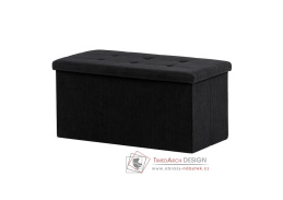 TAB-472 BK6, taburet s úložným prostorem, látka černá