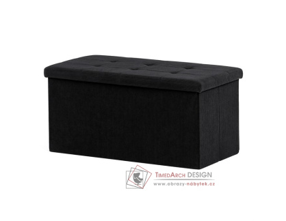 TAB-472 BK6, taburet s úložným prostorem, látka černá