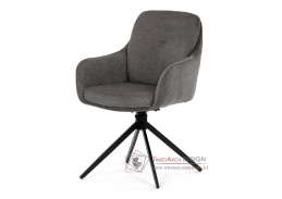 DCH-P3174 GREY2, jídelní otočné křeslo, černá / látka šedá