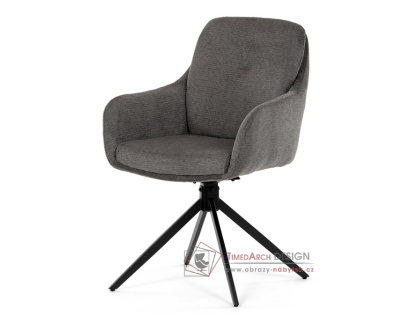 DCH-P3174 GREY2, jídelní otočné křeslo, černá / látka šedá