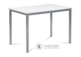GDT-202 WT, jídelní stůl 110x70cm, šedý lak / bílá