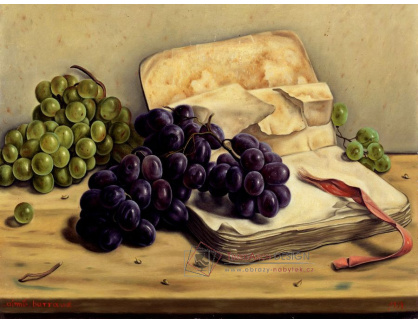 SO XVI-50 Aime Barraud - Zátiší s hroznovým vínem a knihou