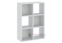 CARINO, regál 6-ti policový, bílá
