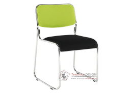BULUT, konferenční židle, chrom / látka mesh černá + zelená