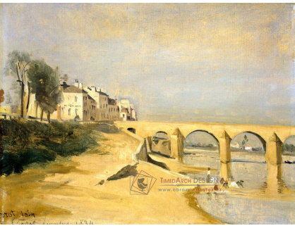 VF128 Jean-Baptiste Camille Corot - Most na řece Saone u Macon