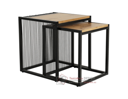 RIMBO, konferenční stolek - sada 2ks, černá / dub