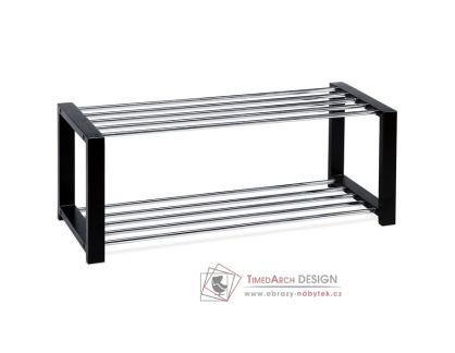 83168-11 BK, botník 2-policový, chrom / černá