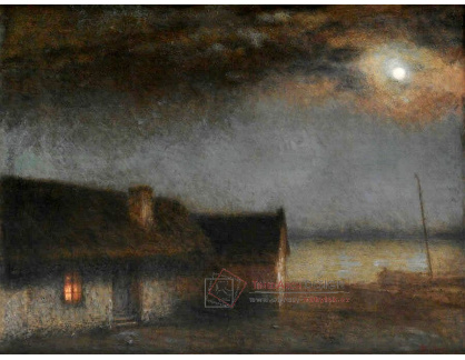 Jakub Schikaneder - Večerní krajina s domem