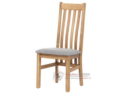 C-2100 SIL2, jídelní židle, masiv dub / látka stříbrná