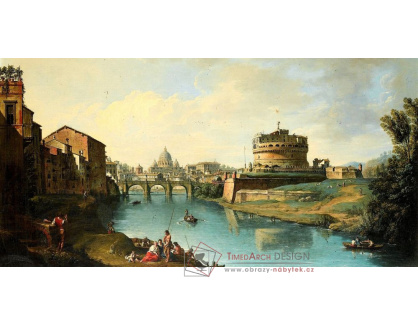 VP220 Giuseppe Zocchi - Pohled na Tiberu u Andělského hradu