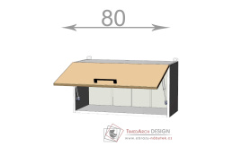 horní výklopná skříňka š.80, v.36, Kaiser W8036, bílá/bianco lesk