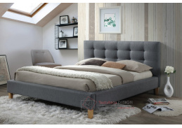 TEXAS, čalouněná postel 140x200cm, látka šedá