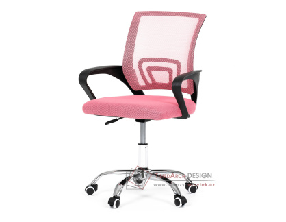 KA-L103 PINK, kancelářská židle, látka mesh + síťovina růžová