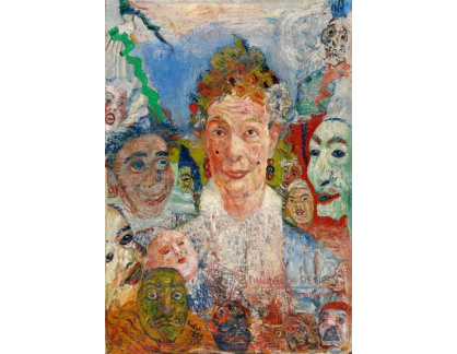 A-7837 James Ensor - Stará dáma s maskami