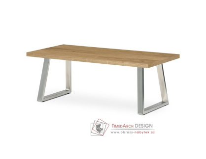 CT-W1515 OAK, konferenční stůl 120x60cm, broušený nerez / dub