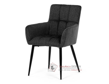 DCH-P3146 GREY2, jídelní křeslo, černá / látka tmavě šedá