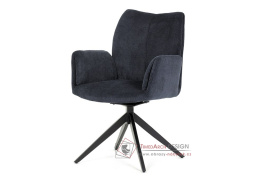 HC-993 BLUE2, jídelní otočné křeslo, černá / látka modrá