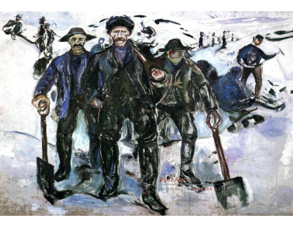 VEM13-62 Edvard Munch - Dělníci ve sněhu