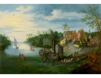 DDSO-745 Jan Brueghel - Říční krajina s molem