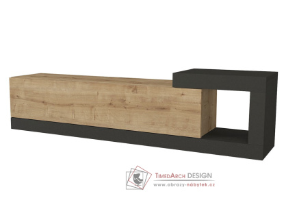 VALGA, závěsný televizní stolek 1-dveřový, sapphire / antracit