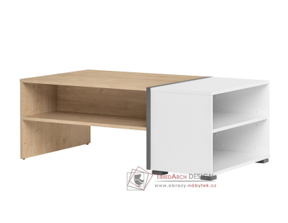 DONORI 41, konferenční stolek 108x60cm, ořech americký / bílá / grafit