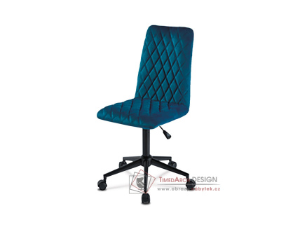 KA-T901 BLUE4, kancelářská židle, látka modrý samet