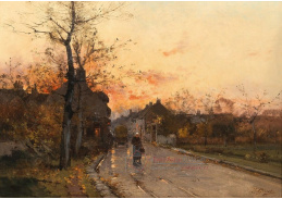 A-7359 Eugene Galien-Laloue - Vesnická ulice za soumraku