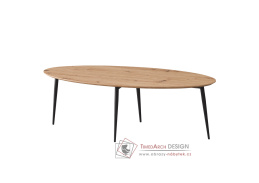 SANAM, konferenční stolek 120x50cm, černá / dub artisan