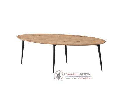 SANAM, konferenční stolek 120x50cm, černá / dub artisan