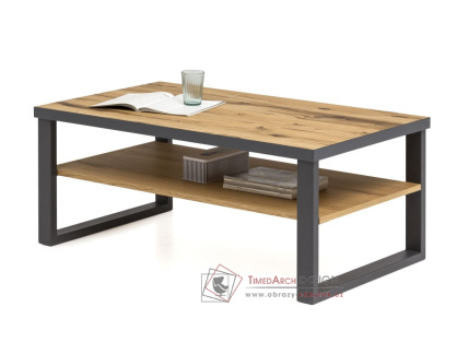 K609 CTIBOR, konferenční stůl 115x65cm, černá / dub