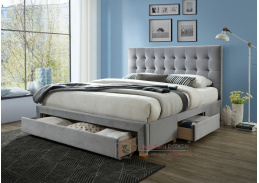 L504 OLA, čalouněná postel 180x200cm, látka světle šedá