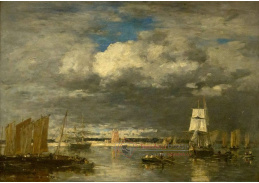 VL199 Eugene Boudin - Přístav Camaret během bouřky