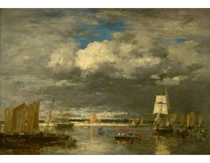 VL199 Eugene Boudin - Přístav Camaret během bouřky