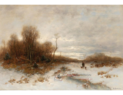 D-5836 Desireé Thomassin - Lovec se dvěma psy v zimní krajině