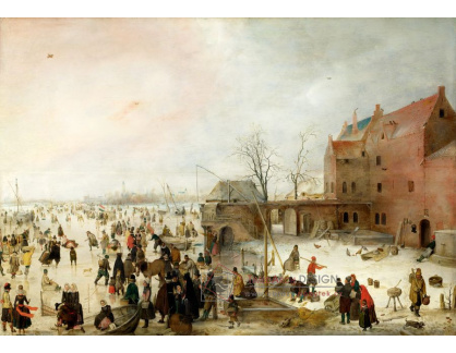 VH4 Hendrick Avercamp  - Scéna na ledě u pivovaru