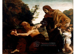 KO III-161 Giovanni Lanfranco - Elijah přijímá chléb a vodu od vdovy po Zarephathovi