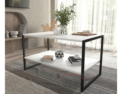 DUREN, konferenční stolek 90x50cm, černá / bílá