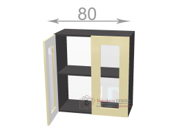 horní vitrína š.80, v.72, Horizon W8072G, grafit/ořech tmavý