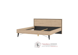 RAIN, postel 180x200cm, jackson hickory / černá