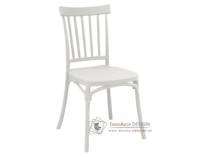 SAZEN, jídelní židle, plast šedohnědý