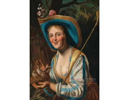 D-8632 Gerard van Honthorst - Mladá pastýřka s holuby