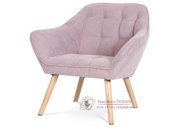 AK-321 PINK2, čalouněné křeslo, přírodní / látka starorůžová